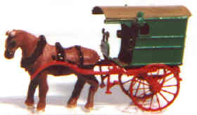 2-wheel Delivery Van & Horse         (For HO scale)