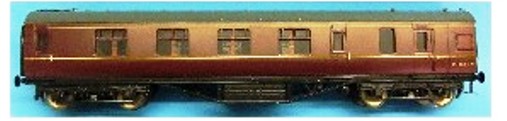 O-scale Stanier coach, BR Maroon - 2-rail - Brake 1st