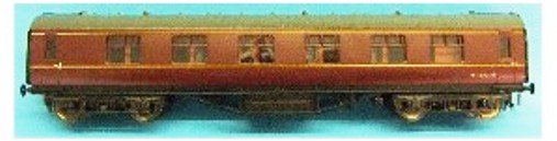 O-scale Stanier coach, BR Maroon - 2-rail - All 1st