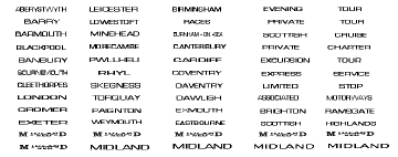 Transfer set Coach Destinations Set A