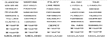 Transfer set Coach Destinations Set B