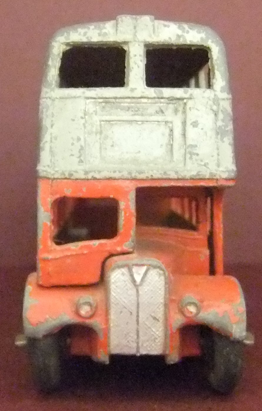 Dinky Toys 29C Double-deck bus - AEC radiator - Red/Grey