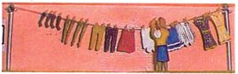 1:43 Washing Line, Clothes and Figure 1930-50 