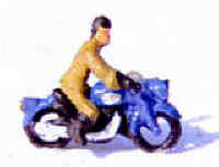 'N' 1950's Motorcycle and rider