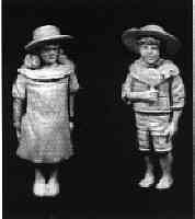 Edwardian boy & girl in beachwear