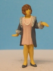 Omen - Girl in open fur-trimmed coat, left-hand extended