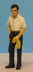 Omen - Signalman, open neck shirt, holding a cloth