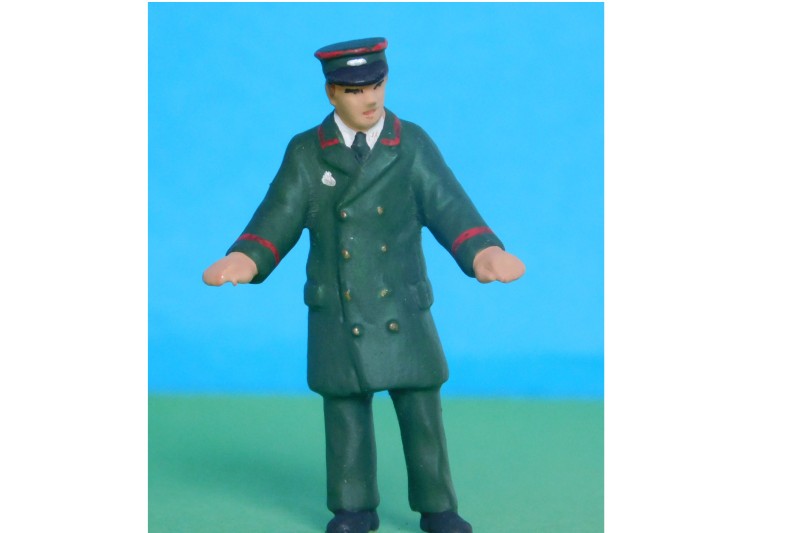 Omen - Tram Driver wearing WW1 geatcoat - black