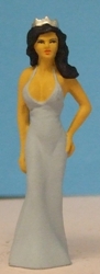 Omen - Girl in full-length backless gown with tiara