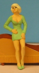 Omen - Girl in long-sleeved mini-dress, leaning back