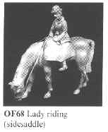 Lady riding a horse. side-saddle