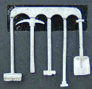 Road-mender's broom & tools