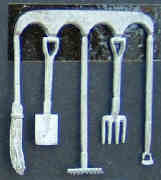 Gardener's birch-broom & tools