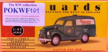 1:43 Lledo Vanguards Austin A40 Van = Ransomes Lawn Mowers VA03000