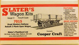 1:43 Slaters 3-plank GWR Open goods Wagon kit (rebuilt) with S7 wheels (7015)