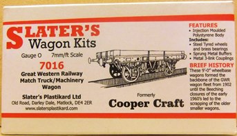 1:43 Slaters GWR Match or Machinery Wagon kit with S7 wheels (7016)