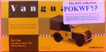 1:43 Corgi Vanguards Landrover Series 1 80