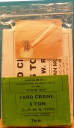 Duncan Models LNWR 5-ton Yard Crane