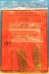 Duncan Models Forrestry Saws etch