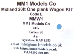 MMI MMW1 Midland 20-ft 1-plank Wagon Kit - No wheels