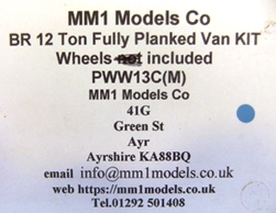 MMI PWW13C BR 12-ton Planked Van Kit - No wheels