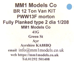 MMI PWW13F BR 12-ton Planked Van Kit - No wheels