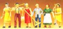 1:45 Figures Farm workers x 6 with hand tools