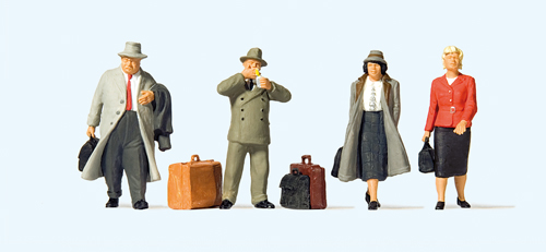 1:45 Figures Passengers at the station x 4 with overcoats & luggage