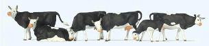1:76 Black & White cows x 6
