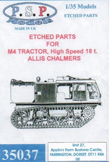 Etched parts for the M4 High-speed tractor