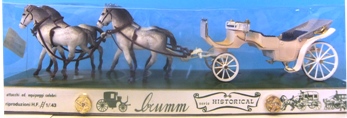 1:43 Brumm No 10 Vis a Vis carriage & 2 Horses