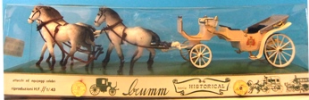 1:43 Brumm No 10 Vis a Vis carriage & 2 Horses