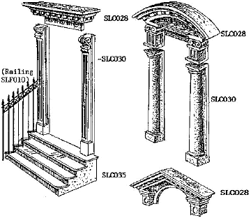 Ornate door canopies 