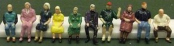 10 Painted, Seated civilian figures