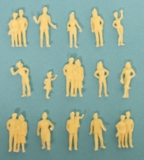 15 unpainted 'OO' civilian figures