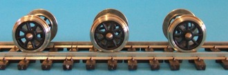 10.5mm Wagon/Coach/Tender wheels - 8-spoke