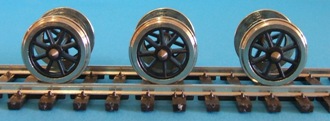 13mm Wagon/Coach/Tender wheels - 8-spoke