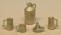1:32 Stone Jar, 2 x Tankards, Mug & Candle-holder