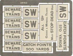 GWR Etched Lineside notices 1:43