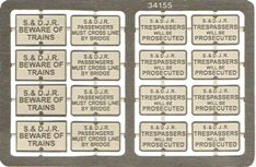 S&DJR Etched Lineside Signs