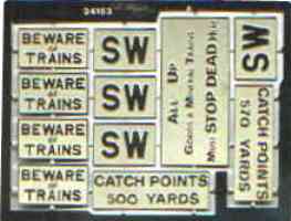 G.W.R. Etched Trackside Signs 