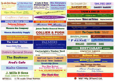 1:76 Shop Nameboards Set 1